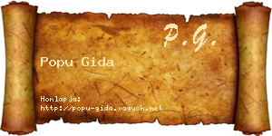 Popu Gida névjegykártya